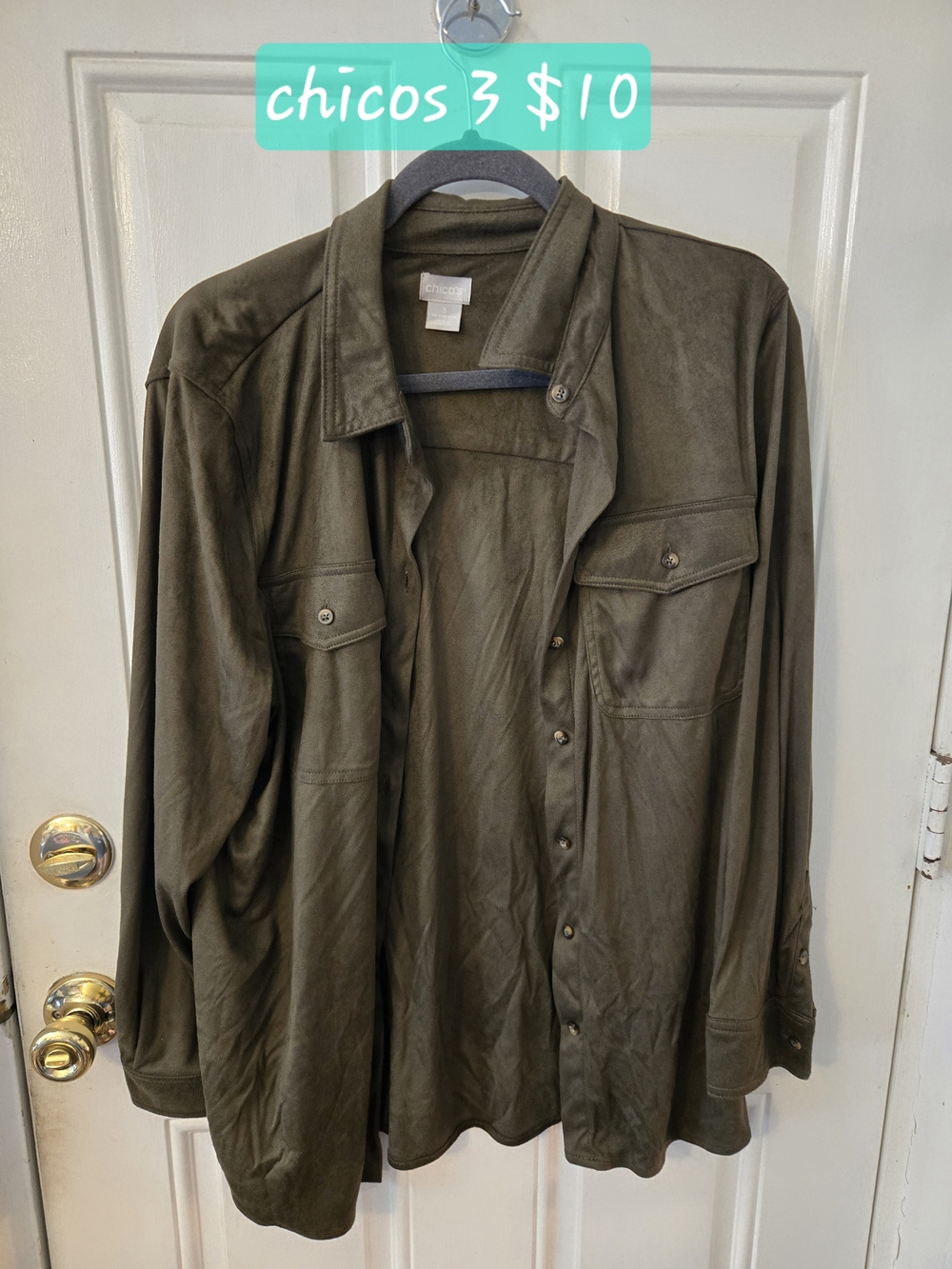 Chico's Olive Button Up Shirt